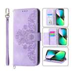 Custodia per telefono in pelle con portafoglio in rilievo con fiori al tatto, For iPhone 12 Pro Max, For iPhone 12 / 12 Pro, For iPhone 12 mini, For iPhone 11 Pro Max