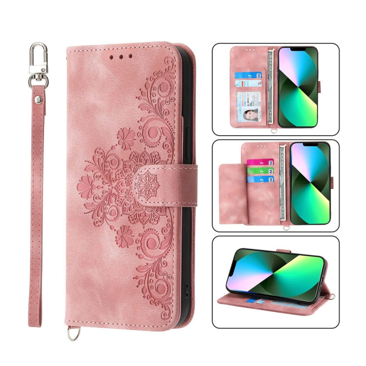 Custodia per telefono in pelle con portafoglio in rilievo con fiori al tatto, For iPhone 12 Pro Max, For iPhone 12 / 12 Pro, For iPhone 12 mini, For iPhone 11 Pro Max