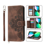 Custodia per telefono in pelle con portafoglio in rilievo con fiori al tatto, For iPhone 12 Pro Max, For iPhone 12 / 12 Pro, For iPhone 12 mini, For iPhone 11 Pro Max