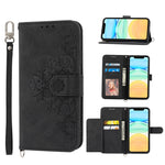 Custodia per telefono in pelle con portafoglio in rilievo con fiori al tatto, For iPhone 11 Pro, For iPhone 11, For iPhone XS Max, For iPhone XS / X