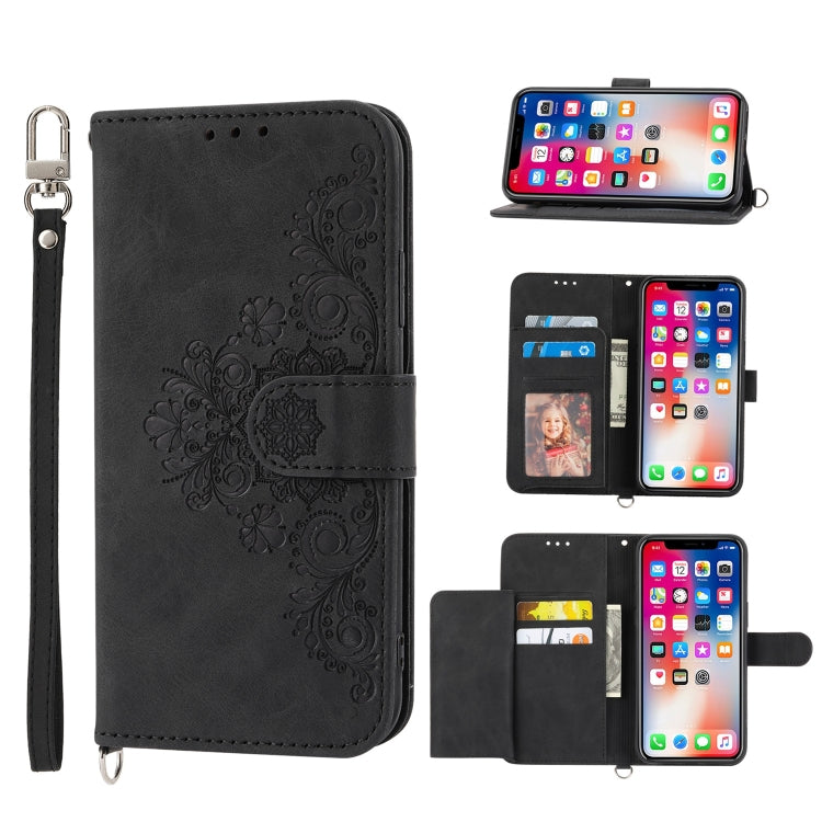 Custodia per telefono in pelle con portafoglio in rilievo con fiori al tatto, For iPhone 11 Pro, For iPhone 11, For iPhone XS Max, For iPhone XS / X