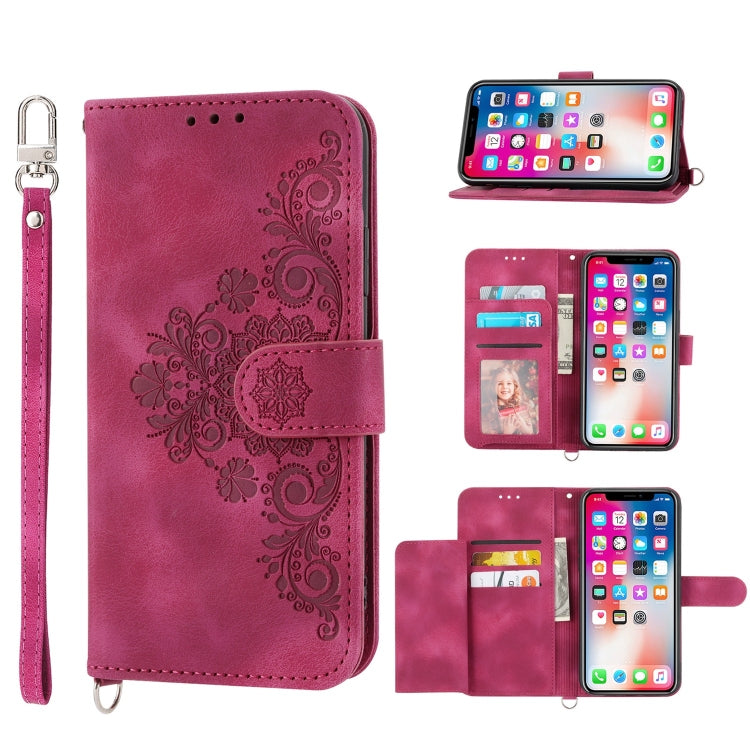 Custodia per telefono in pelle con portafoglio in rilievo con fiori al tatto, For iPhone 11 Pro, For iPhone 11, For iPhone XS Max, For iPhone XS / X
