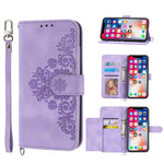 Custodia per telefono in pelle con portafoglio in rilievo con fiori al tatto, For iPhone 11 Pro, For iPhone 11, For iPhone XS Max, For iPhone XS / X