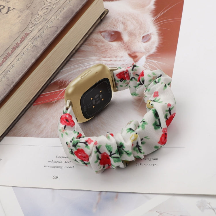 Cinturino universale in tessuto con anello per capelli, For Fitbit Versa 4 / Sense 2