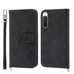 Custodia per telefono in pelle con portafoglio in rilievo con fiori al tatto, For Sony Xperia 10 IV, For Sony Xperia 1 IV, For Google Pixel 6, For Google Pixel 6 Pro