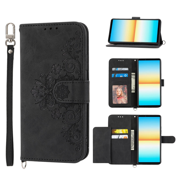 Custodia per telefono in pelle con portafoglio in rilievo con fiori al tatto, For Sony Xperia 10 IV, For Sony Xperia 1 IV, For Google Pixel 6, For Google Pixel 6 Pro