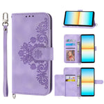 Custodia per telefono in pelle con portafoglio in rilievo con fiori al tatto, For Sony Xperia 10 IV, For Sony Xperia 1 IV, For Google Pixel 6, For Google Pixel 6 Pro