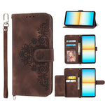 Custodia per telefono in pelle con portafoglio in rilievo con fiori al tatto, For Sony Xperia 10 IV, For Sony Xperia 1 IV, For Google Pixel 6, For Google Pixel 6 Pro