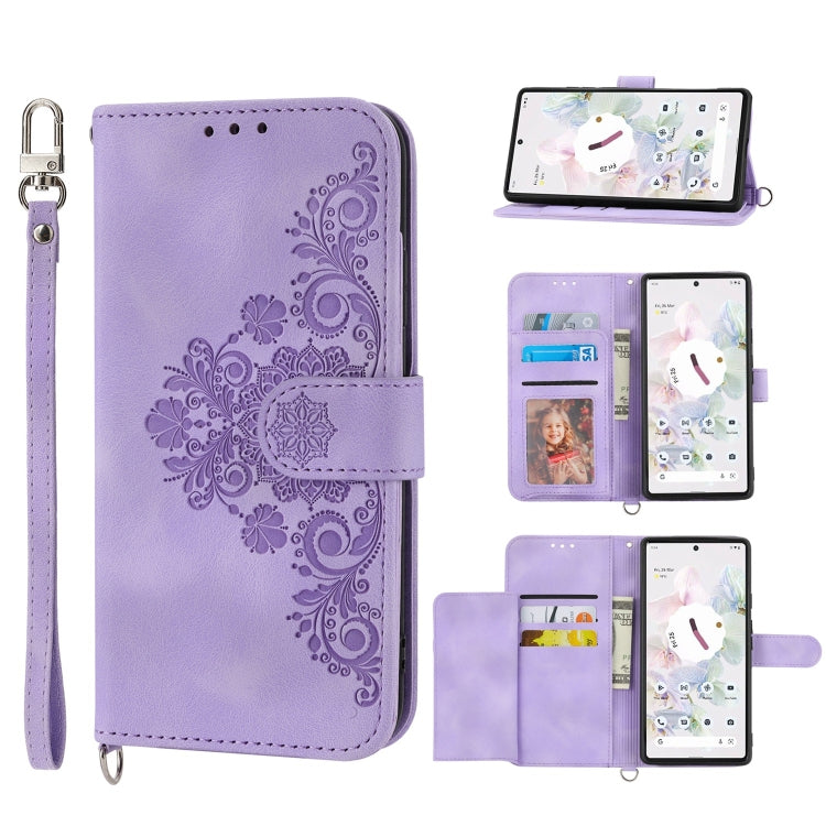 Custodia per telefono in pelle con portafoglio in rilievo con fiori al tatto, For Sony Xperia 10 IV, For Sony Xperia 1 IV, For Google Pixel 6, For Google Pixel 6 Pro