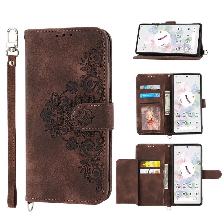 Custodia per telefono in pelle con portafoglio in rilievo con fiori al tatto, For Sony Xperia 10 IV, For Sony Xperia 1 IV, For Google Pixel 6, For Google Pixel 6 Pro