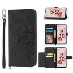 Custodia per telefono in pelle con portafoglio in rilievo con fiori al tatto, For Google Pixel 6a, For Google Pixel 7 5G, For Google Pixel 7 Pro 5G