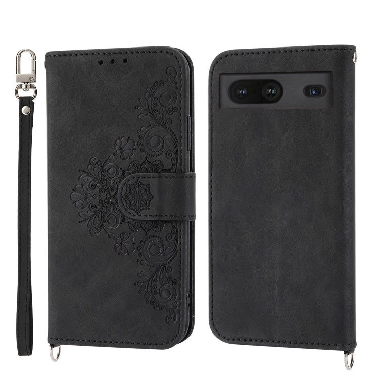 Custodia per telefono in pelle con portafoglio in rilievo con fiori al tatto, For Google Pixel 6a, For Google Pixel 7 5G, For Google Pixel 7 Pro 5G