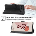 Custodia per telefono in pelle con portafoglio in rilievo con fiori al tatto, For Google Pixel 6a, For Google Pixel 7 5G, For Google Pixel 7 Pro 5G
