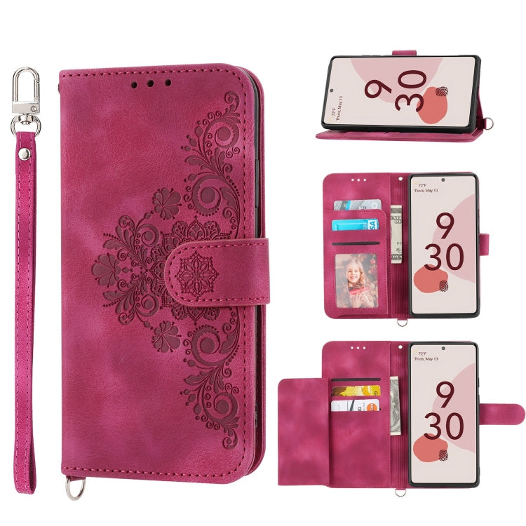 Custodia per telefono in pelle con portafoglio in rilievo con fiori al tatto, For Google Pixel 6a, For Google Pixel 7 5G, For Google Pixel 7 Pro 5G