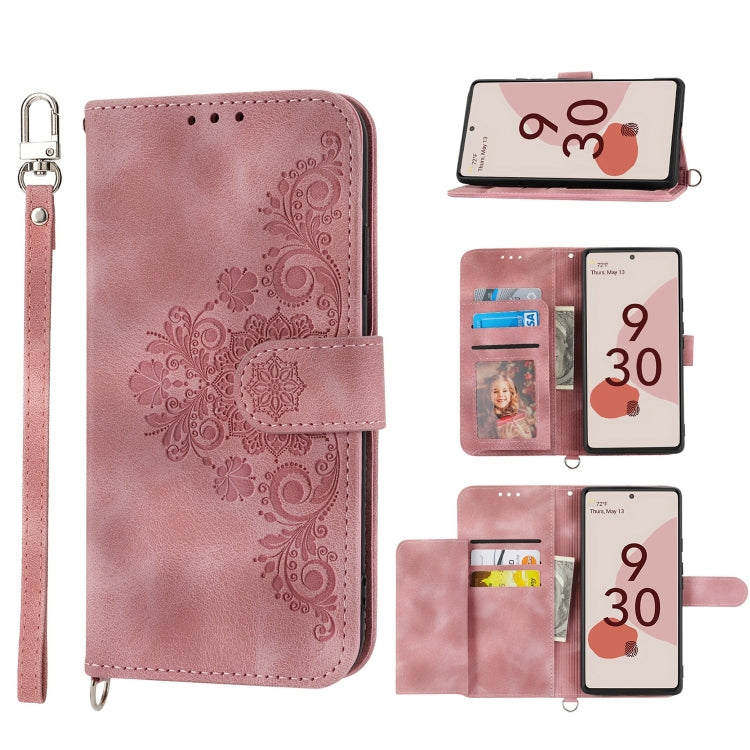 Custodia per telefono in pelle con portafoglio in rilievo con fiori al tatto, For Google Pixel 6a, For Google Pixel 7 5G, For Google Pixel 7 Pro 5G