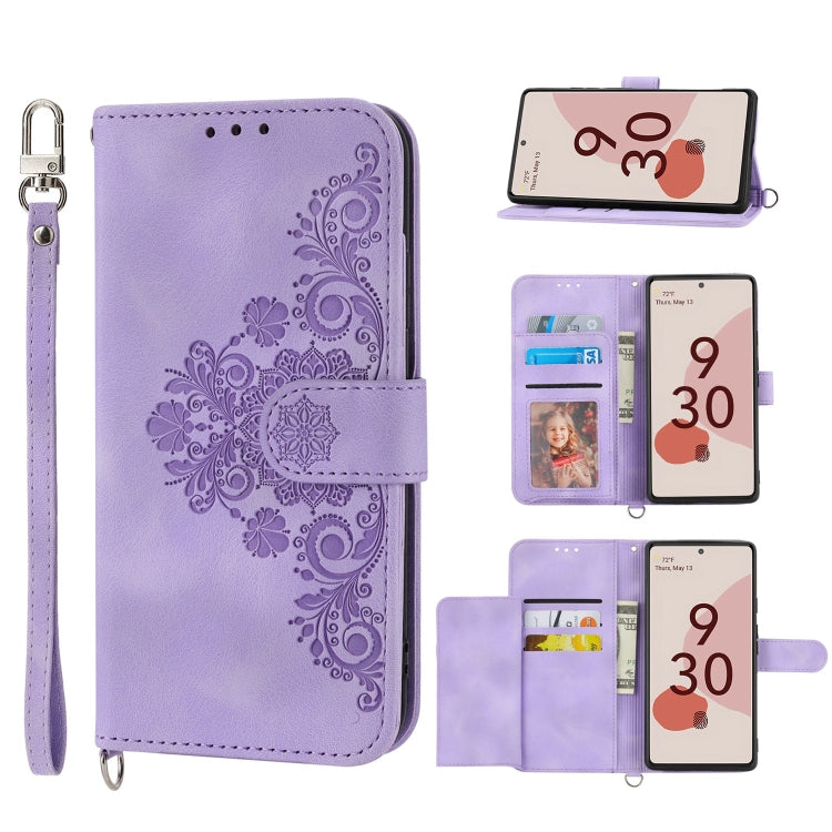 Custodia per telefono in pelle con portafoglio in rilievo con fiori al tatto, For Google Pixel 6a, For Google Pixel 7 5G, For Google Pixel 7 Pro 5G