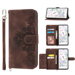 Custodia per telefono in pelle con portafoglio in rilievo con fiori al tatto, For Google Pixel 6a, For Google Pixel 7 5G, For Google Pixel 7 Pro 5G