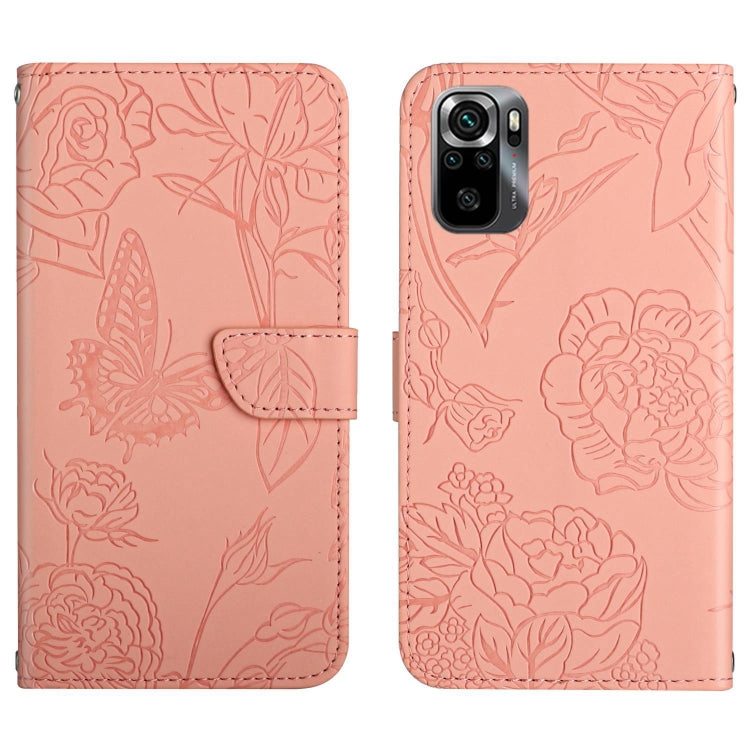 HT03 Cassa del telefono di cuoio di vibrazione impressa farfalla di sensibilità della pelle, For Xiaomi Poco M5 4G/5G/M4 5G, For Xiaomi Poco M5s, For Xiaomi Redmi A1, For Xiaomi Redmi K50 Ultra/12T/12T Pro