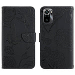 HT03 Cassa del telefono di cuoio di vibrazione impressa farfalla di sensibilità della pelle, For Xiaomi Poco M5 4G/5G/M4 5G, For Xiaomi Poco M5s, For Xiaomi Redmi A1, For Xiaomi Redmi K50 Ultra/12T/12T Pro