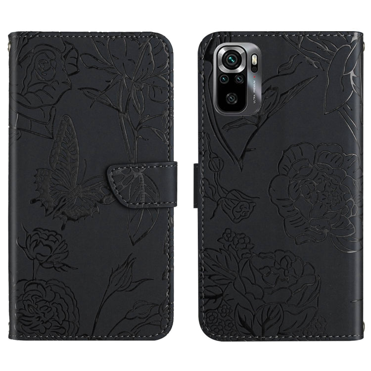 HT03 Cassa del telefono di cuoio di vibrazione impressa farfalla di sensibilità della pelle, For Xiaomi Poco M5 4G/5G/M4 5G, For Xiaomi Poco M5s, For Xiaomi Redmi A1, For Xiaomi Redmi K50 Ultra/12T/12T Pro