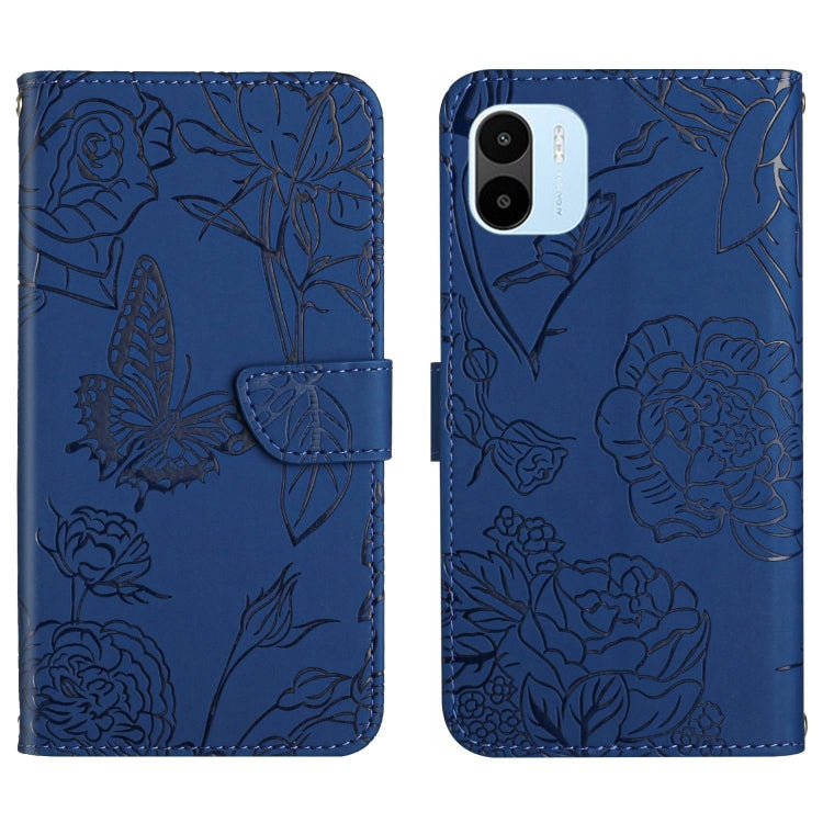 HT03 Cassa del telefono di cuoio di vibrazione impressa farfalla di sensibilità della pelle, For Xiaomi Poco M5 4G/5G/M4 5G, For Xiaomi Poco M5s, For Xiaomi Redmi A1, For Xiaomi Redmi K50 Ultra/12T/12T Pro