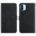 HT03 Cassa del telefono di cuoio di vibrazione impressa farfalla di sensibilità della pelle, For Xiaomi Poco M5 4G/5G/M4 5G, For Xiaomi Poco M5s, For Xiaomi Redmi A1, For Xiaomi Redmi K50 Ultra/12T/12T Pro