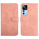 HT03 Cassa del telefono di cuoio di vibrazione impressa farfalla di sensibilità della pelle, For Xiaomi Poco M5 4G/5G/M4 5G, For Xiaomi Poco M5s, For Xiaomi Redmi A1, For Xiaomi Redmi K50 Ultra/12T/12T Pro