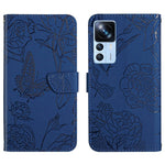 HT03 Cassa del telefono di cuoio di vibrazione impressa farfalla di sensibilità della pelle, For Xiaomi Poco M5 4G/5G/M4 5G, For Xiaomi Poco M5s, For Xiaomi Redmi A1, For Xiaomi Redmi K50 Ultra/12T/12T Pro