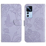 HT03 Cassa del telefono di cuoio di vibrazione impressa farfalla di sensibilità della pelle, For Xiaomi Poco M5 4G/5G/M4 5G, For Xiaomi Poco M5s, For Xiaomi Redmi A1, For Xiaomi Redmi K50 Ultra/12T/12T Pro