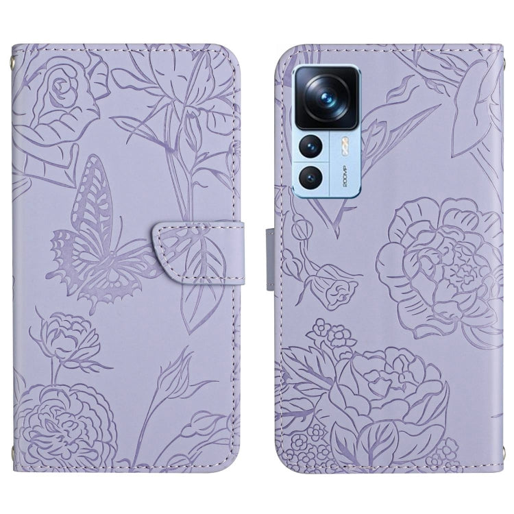 HT03 Cassa del telefono di cuoio di vibrazione impressa farfalla di sensibilità della pelle, For Xiaomi Poco M5 4G/5G/M4 5G, For Xiaomi Poco M5s, For Xiaomi Redmi A1, For Xiaomi Redmi K50 Ultra/12T/12T Pro