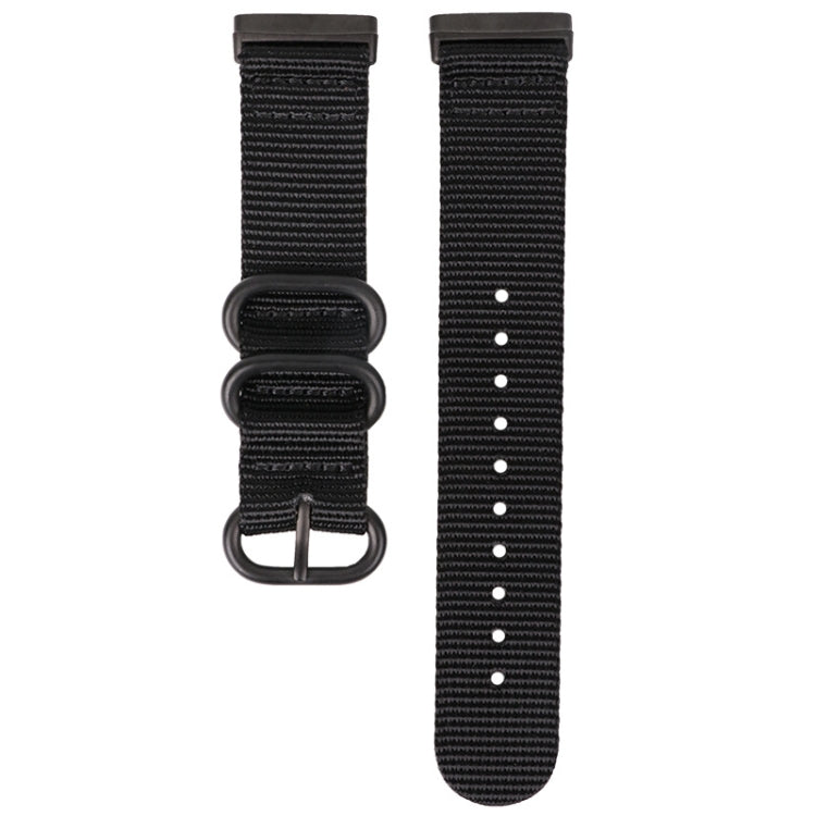 Cinturino universale in nylon con fibbia in acciaio a tre anelli, For Fitbit Versa 4 / Sense 2