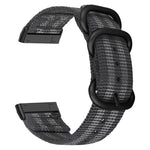 Cinturino universale in nylon con fibbia in acciaio a tre anelli, For Fitbit Versa 4 / Sense 2