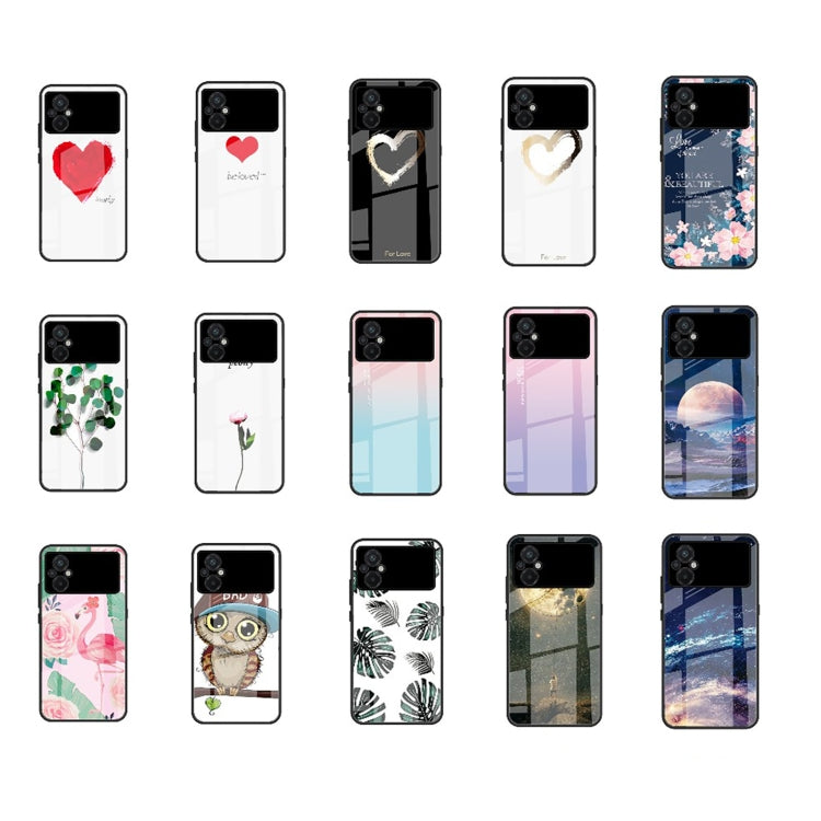 Custodia per telefono in vetro verniciato colorato, For Xiaomi Poco M5