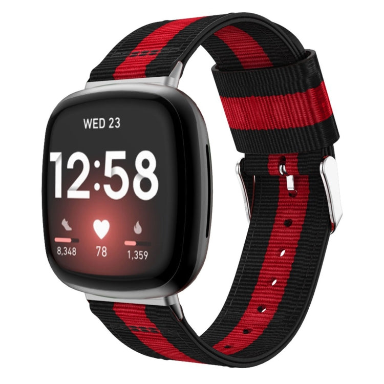 Cinturino universale in nylon a righe, For Fitbit Versa 4 / Sense 2