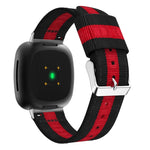 Cinturino universale in nylon a righe, For Fitbit Versa 4 / Sense 2