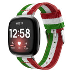 Cinturino universale in nylon a righe, For Fitbit Versa 4 / Sense 2