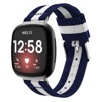 Cinturino universale in nylon a righe, For Fitbit Versa 4 / Sense 2