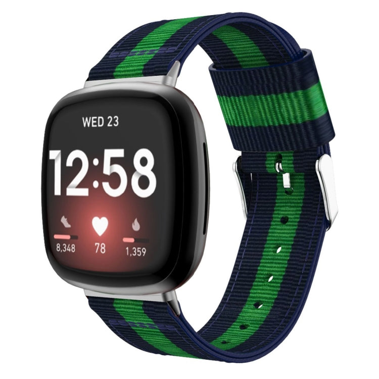 Cinturino universale in nylon a righe, For Fitbit Versa 4 / Sense 2