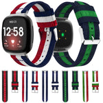 Cinturino universale in nylon a righe, For Fitbit Versa 4 / Sense 2