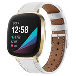 Cinturino per orologio in vera pelle con coda tonda, For Fitbit Versa 4 / Sense 2