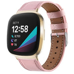 Cinturino per orologio in vera pelle con coda tonda, For Fitbit Versa 4 / Sense 2