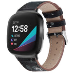 Cinturino per orologio in vera pelle con coda tonda, For Fitbit Versa 4 / Sense 2