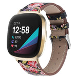 Cinturino per orologio in vera pelle con coda tonda, For Fitbit Versa 4 / Sense 2