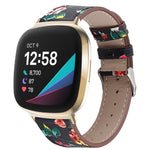 Cinturino per orologio in vera pelle con coda tonda, For Fitbit Versa 4 / Sense 2