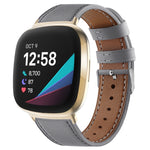 Cinturino per orologio in vera pelle con coda tonda, For Fitbit Versa 4 / Sense 2