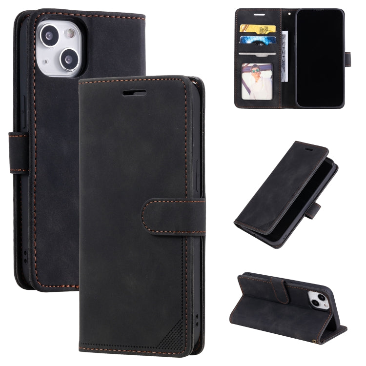 Custodia per telefono in pelle con vibrazione orizzontale con spazzola antifurto Skin Feel, For iPhone 14, For iPhone 14 Plus, For iPhone 14 Pro, For iPhone 14 Pro Max