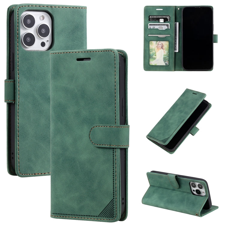 Custodia per telefono in pelle con vibrazione orizzontale con spazzola antifurto Skin Feel, For iPhone 14, For iPhone 14 Plus, For iPhone 14 Pro, For iPhone 14 Pro Max