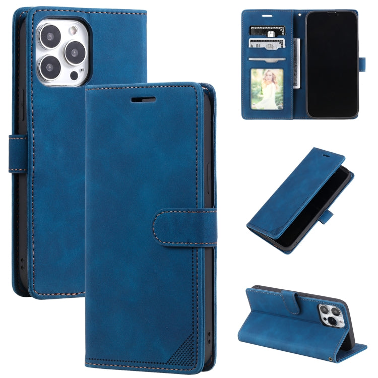 Custodia per telefono in pelle con vibrazione orizzontale con spazzola antifurto Skin Feel, For iPhone 14, For iPhone 14 Plus, For iPhone 14 Pro, For iPhone 14 Pro Max