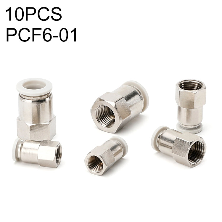 LAIZE 10pcs filettatura femmina diritto pneumatico connettore a montaggio rapido, PCF4-01 (10pcs), PCF4-02 (10pcs), PCF6-01 (10pcs), PCF6-02 (2pcs), PCF6-03 (2pcs), PCF6-04 (1pc), PCF8-01 (2pcs), PCF8-02 (2pcs), PCF8-03 (1pc), PCF8-04 (1pc)            ...