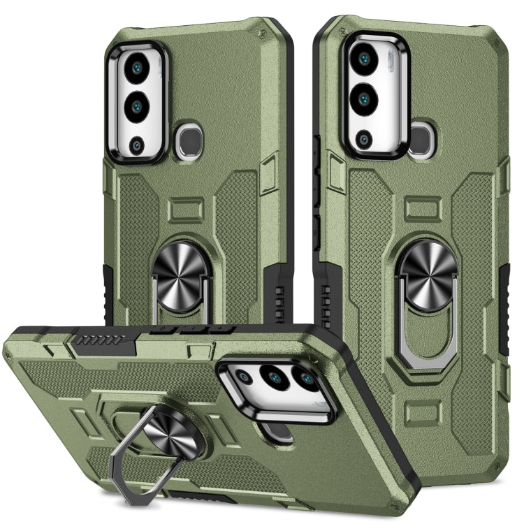 Custodia per telefono ibrida con armatura porta anello, For Infinix Hot 12i, For Infinix Hot 12 Play, For Honor X7, For Honor X8